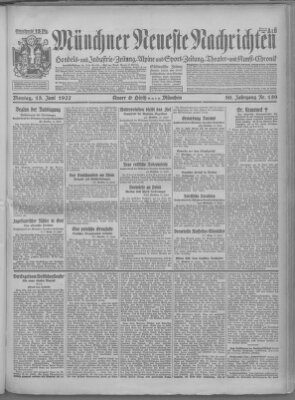 Münchner neueste Nachrichten Montag 13. Juni 1927