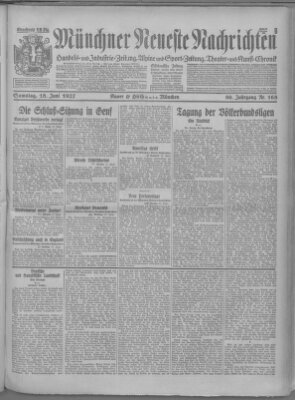 Münchner neueste Nachrichten Samstag 18. Juni 1927