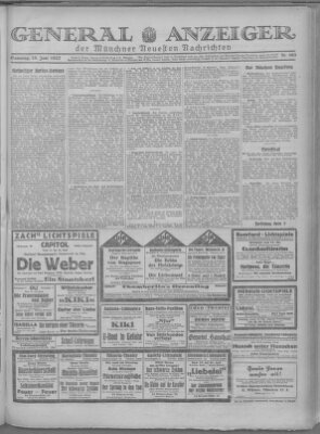 Münchner neueste Nachrichten Samstag 18. Juni 1927