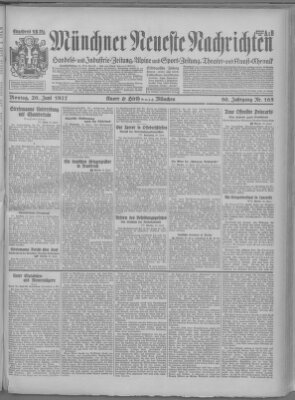 Münchner neueste Nachrichten Montag 20. Juni 1927