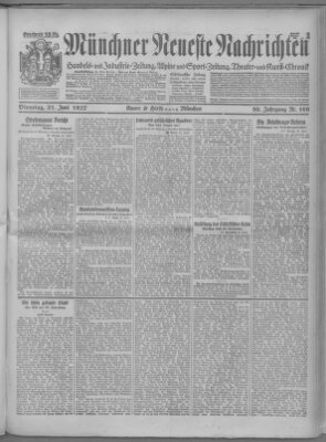 Münchner neueste Nachrichten Dienstag 21. Juni 1927