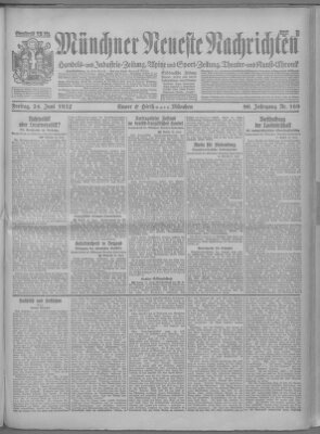 Münchner neueste Nachrichten Freitag 24. Juni 1927