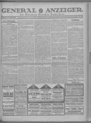 Münchner neueste Nachrichten Samstag 25. Juni 1927