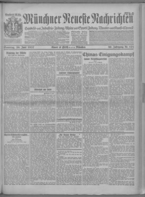 Münchner neueste Nachrichten Sonntag 26. Juni 1927