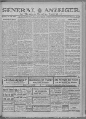 Münchner neueste Nachrichten Samstag 26. Februar 1927