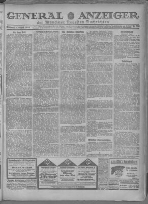 Münchner neueste Nachrichten Mittwoch 3. August 1927