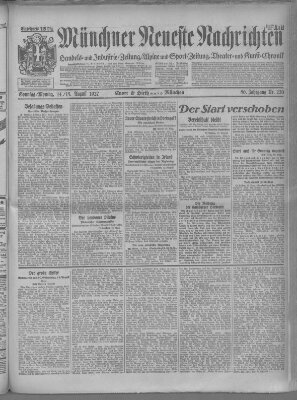 Münchner neueste Nachrichten Sonntag 14. August 1927