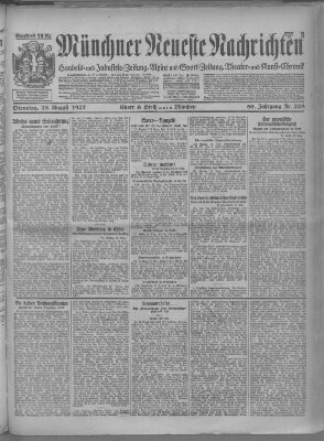 Münchner neueste Nachrichten Dienstag 23. August 1927