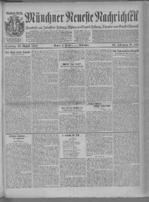 Münchner neueste Nachrichten Sonntag 28. August 1927