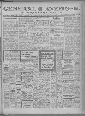 Münchner neueste Nachrichten Dienstag 30. August 1927