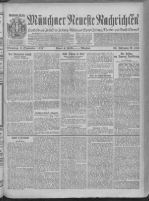 Münchner neueste Nachrichten Dienstag 6. September 1927