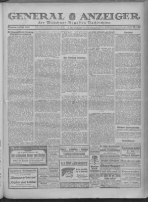 Münchner neueste Nachrichten Dienstag 6. September 1927