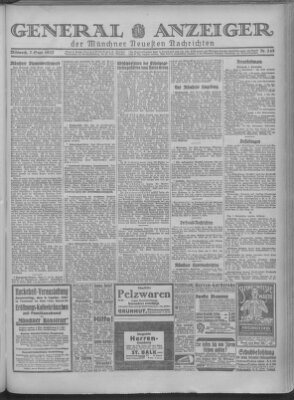 Münchner neueste Nachrichten Wednesday 7. September 1927