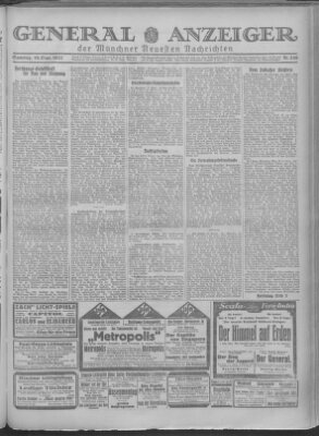 Münchner neueste Nachrichten Samstag 10. September 1927