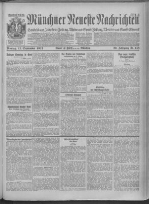 Münchner neueste Nachrichten Montag 12. September 1927