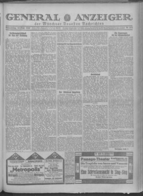 Münchner neueste Nachrichten Donnerstag 15. September 1927