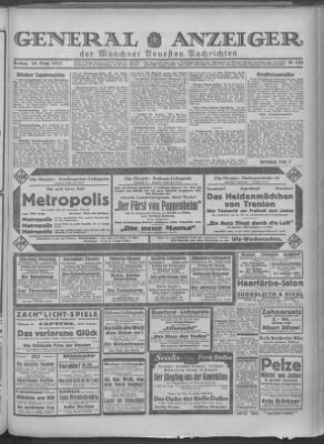 Münchner neueste Nachrichten Freitag 16. September 1927