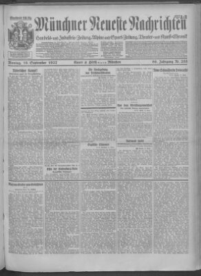 Münchner neueste Nachrichten Montag 19. September 1927