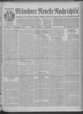 Münchner neueste Nachrichten Mittwoch 21. September 1927