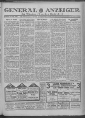 Münchner neueste Nachrichten Samstag 24. September 1927