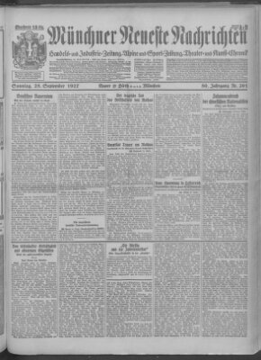 Münchner neueste Nachrichten Sonntag 25. September 1927