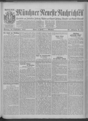 Münchner neueste Nachrichten Montag 26. September 1927