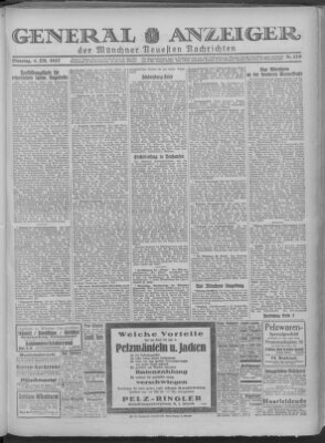 Münchner neueste Nachrichten Dienstag 4. Oktober 1927