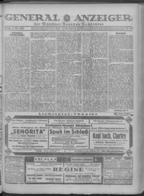 Münchner neueste Nachrichten Freitag 7. Oktober 1927