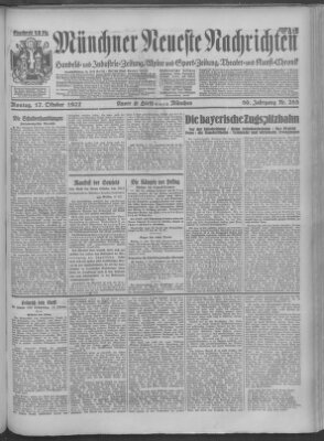 Münchner neueste Nachrichten Montag 17. Oktober 1927