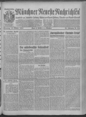 Münchner neueste Nachrichten Dienstag 18. Oktober 1927