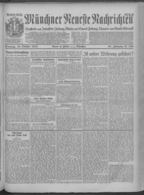 Münchner neueste Nachrichten Sonntag 23. Oktober 1927