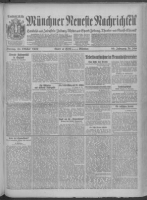 Münchner neueste Nachrichten Montag 24. Oktober 1927
