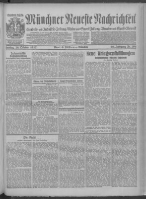 Münchner neueste Nachrichten Freitag 28. Oktober 1927