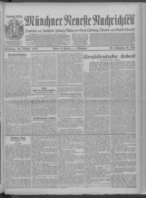 Münchner neueste Nachrichten Sonntag 30. Oktober 1927