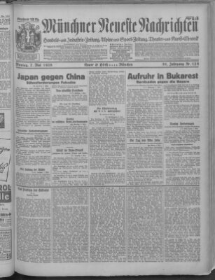 Münchner neueste Nachrichten Montag 7. Mai 1928