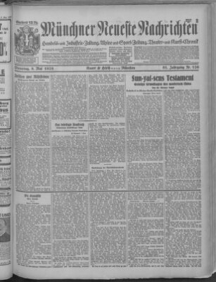 Münchner neueste Nachrichten Dienstag 8. Mai 1928