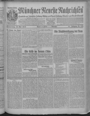 Münchner neueste Nachrichten Donnerstag 10. Mai 1928