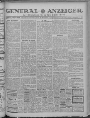 Münchner neueste Nachrichten Donnerstag 10. Mai 1928