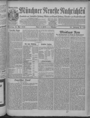 Münchner neueste Nachrichten Dienstag 22. Mai 1928