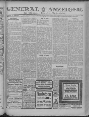 Münchner neueste Nachrichten Dienstag 22. Mai 1928