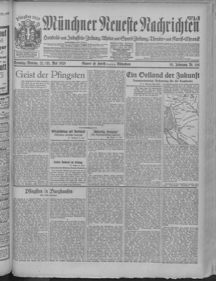 Münchner neueste Nachrichten Sonntag 27. Mai 1928