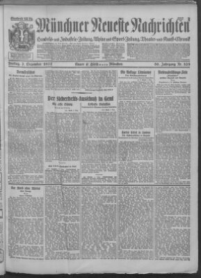 Münchner neueste Nachrichten Freitag 2. Dezember 1927