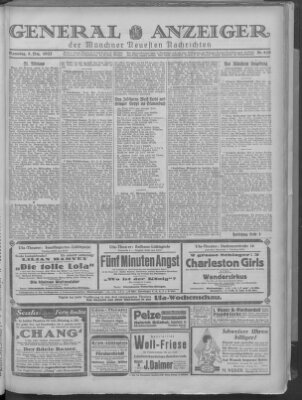 Münchner neueste Nachrichten Samstag 3. Dezember 1927