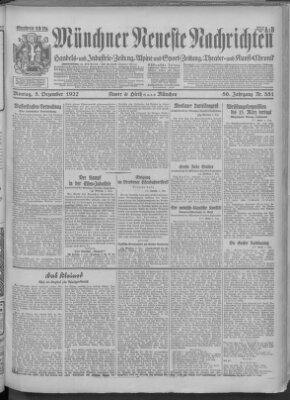 Münchner neueste Nachrichten Montag 5. Dezember 1927