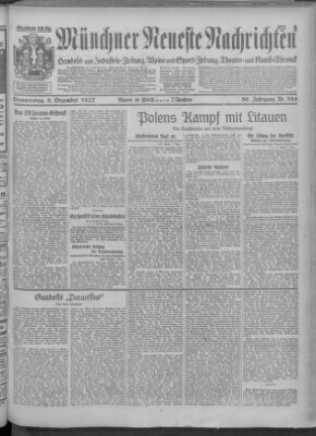 Münchner neueste Nachrichten Donnerstag 8. Dezember 1927