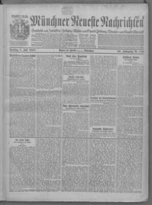 Münchner neueste Nachrichten Freitag 1. Juli 1927