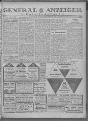 Münchner neueste Nachrichten Samstag 2. Juli 1927