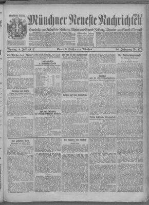 Münchner neueste Nachrichten Montag 4. Juli 1927