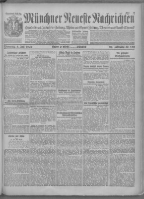 Münchner neueste Nachrichten Dienstag 5. Juli 1927