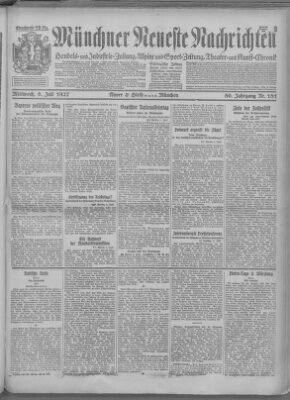 Münchner neueste Nachrichten Mittwoch 6. Juli 1927